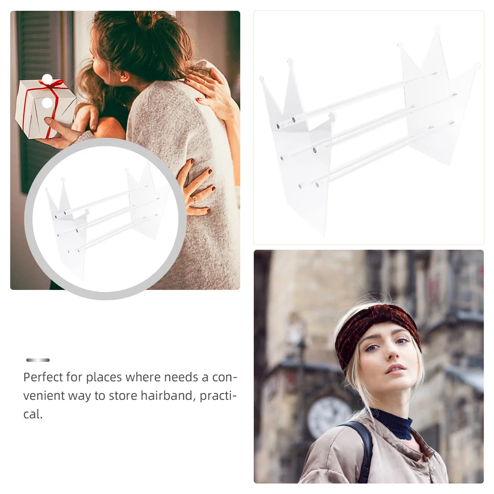 

Headband Organizer Rack Clear Acrylic Material Fine Texture Practical Storage for Accessories Headband Holder Headbands Rack