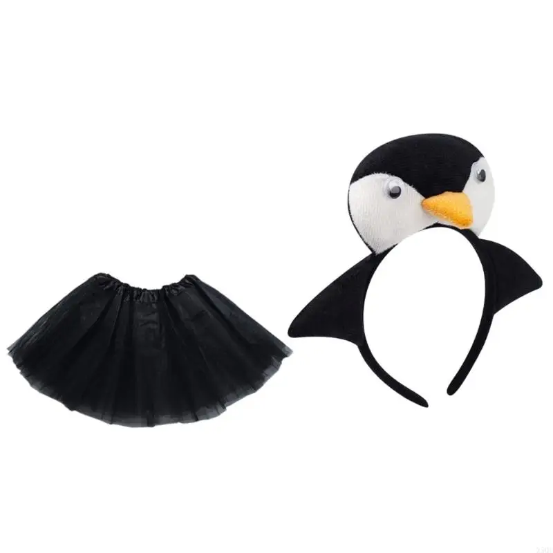 Penguins Costume Set Penguins Headband Tutu Skirt Animal Fancy Costumes Set
