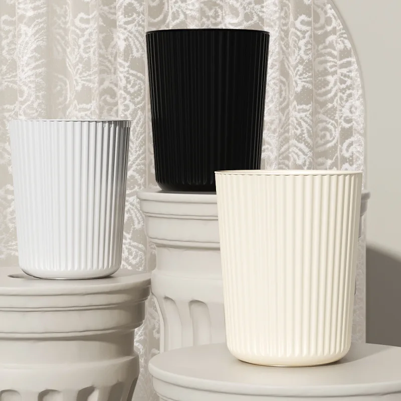 Solid color trash can without lid Large capacity bedroom bathroom Kitchen Collection art trash bin Wastebasket garbage bin