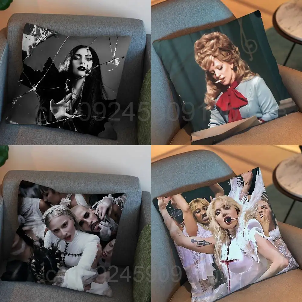 

MAYHEM Die With A Smile Lady Gaga Pillow Case Sofa Living Room Bedroom Headboard Backrest Cushion Square Cushion Nap Time