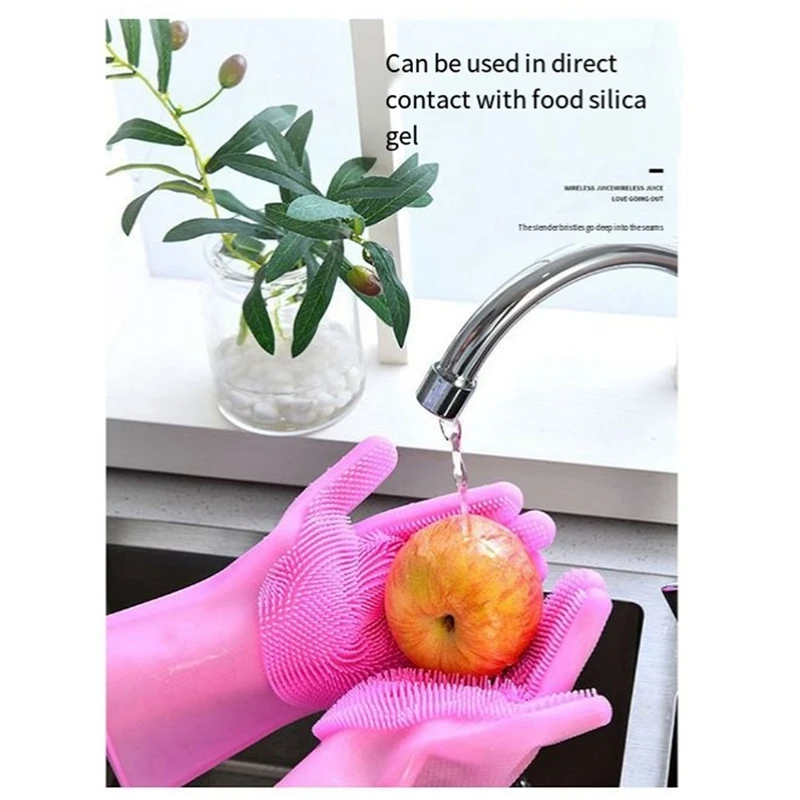 10PCS Washing Cleaning Gloves Convex Point Silicone Multi Purpose Gloves For Pet Cleaning Kitchen Washing Tools