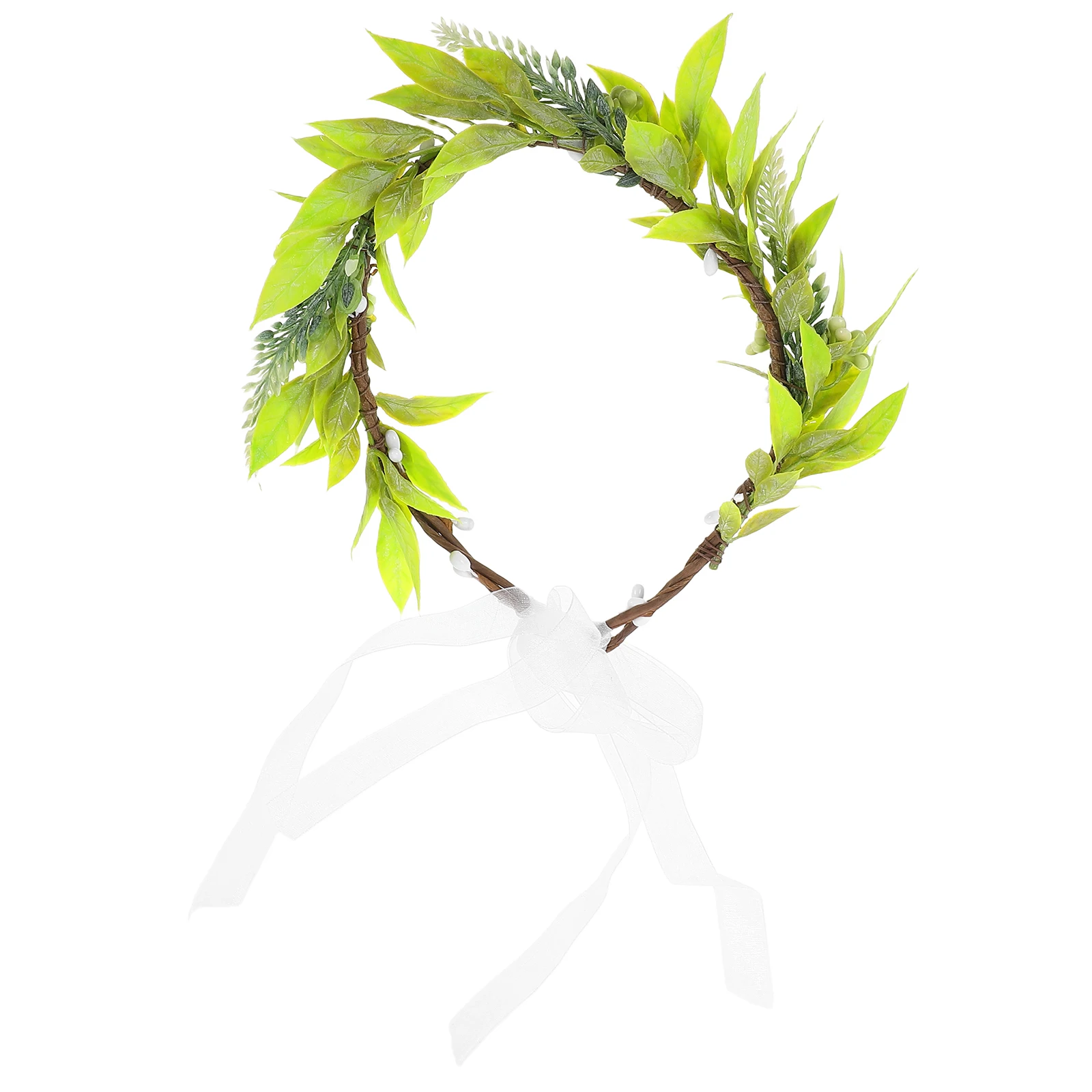 

Simulated Green Leaf Wreath Flower Headband Girls Boho Hair Accessories Lightweight Comfortable Fit For Party Wedding Cosplay