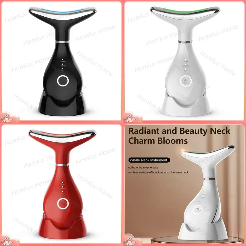 Facial Beauty Device for Face Neck Eyes Skin Tightening Wrinkle Reduction LED Therapy Dolphin Tail Multifunctional