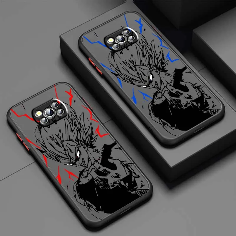كول لعبة دراغون بول خط الفن قضية الهاتف ل Xiaomi Poco X6 X5 X4 X3 M6 M5s M5 M4 M3 F6 F5 F4 F3 Pro 5G متجمد شفافة