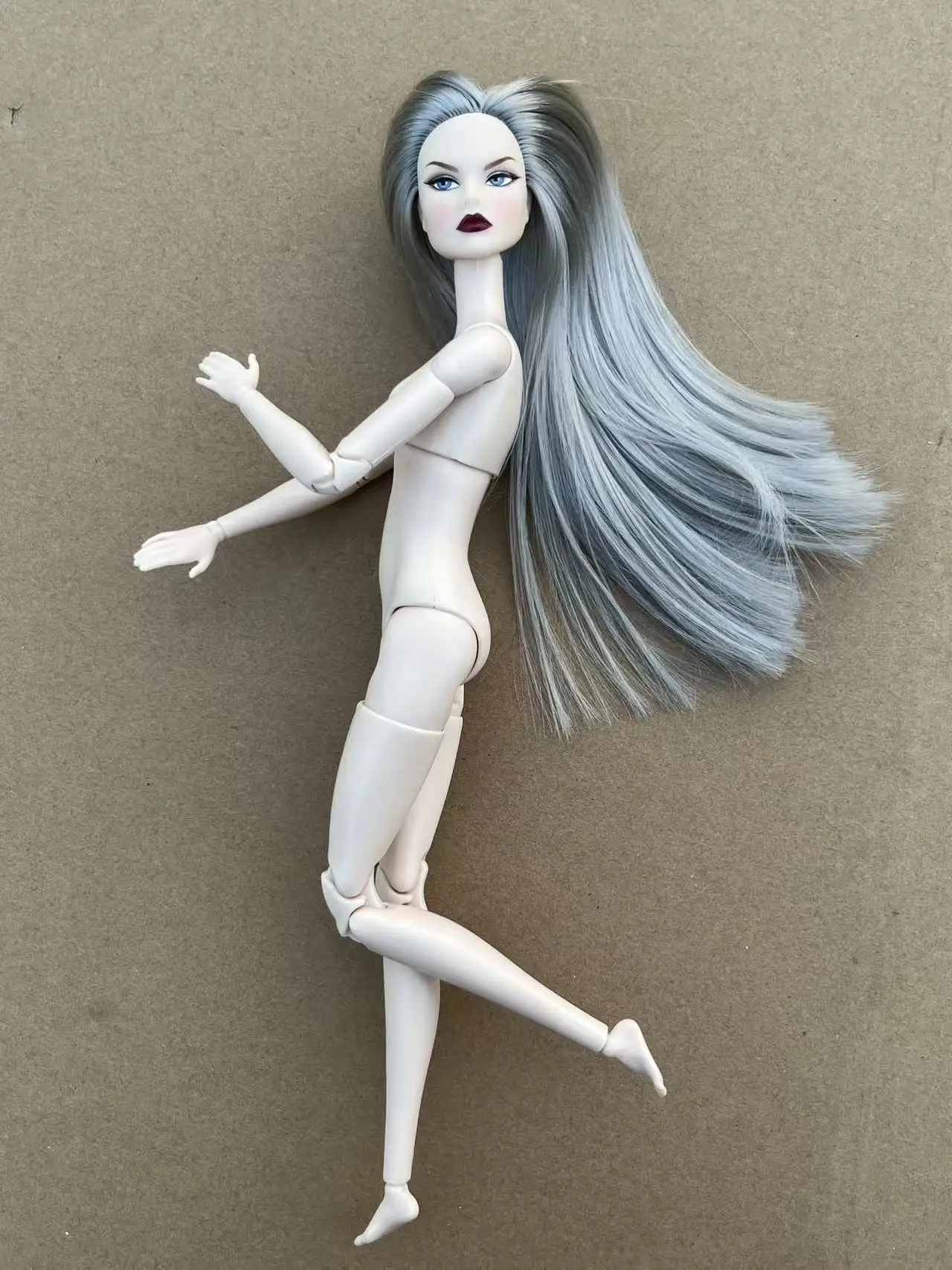 Poppy Parker Blank Face Head With Colorful Hair MENGF Super White