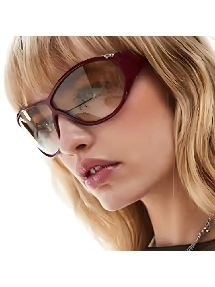 AliExpress UECYXOP European and American Large Frame Y2K Sunglasses Fashion Cycling Windproof Sun Glasses Retro slimming Sunscreen Eyewear