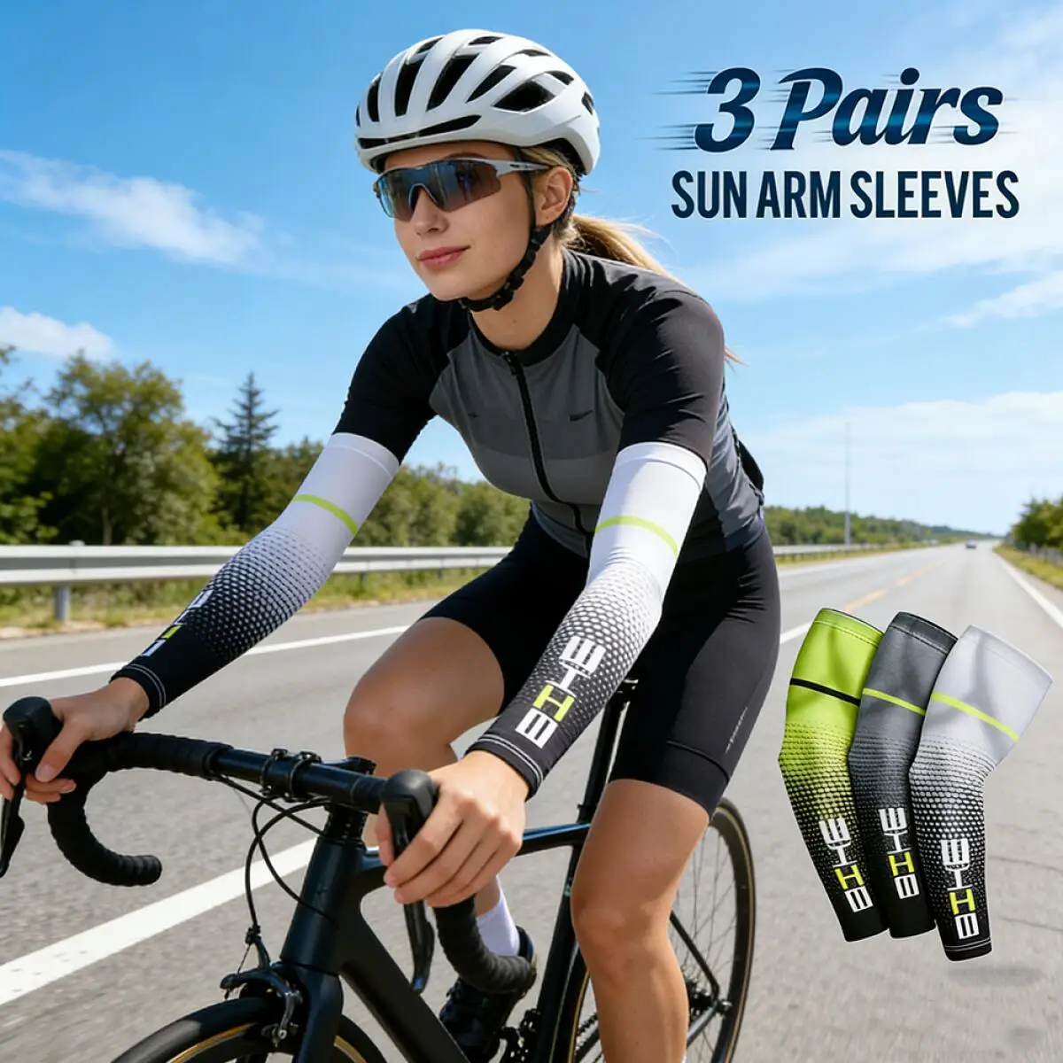 

1/3 пары модных унисекс-рукавов для велоспорта, бега и других видов спорта, защита от УФ-излучения, эластичные защитные рукава-накладки на руки