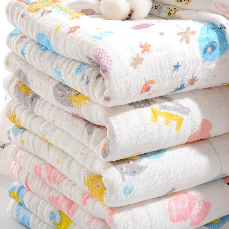 Class A Seersucker Washed Cotton Thickening 12 Layers Gauze Blanket Newborn Baby Six-Layer Gauze Bath Towel Covering Blanket