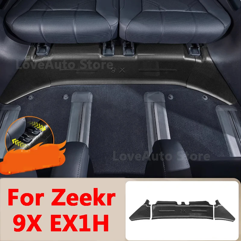 

For Zeekr 9X EX1H 2025 2026 Car Third Row Seats Carbon Fiber Anti-kick Board Interior Protective Board Modification Accessories