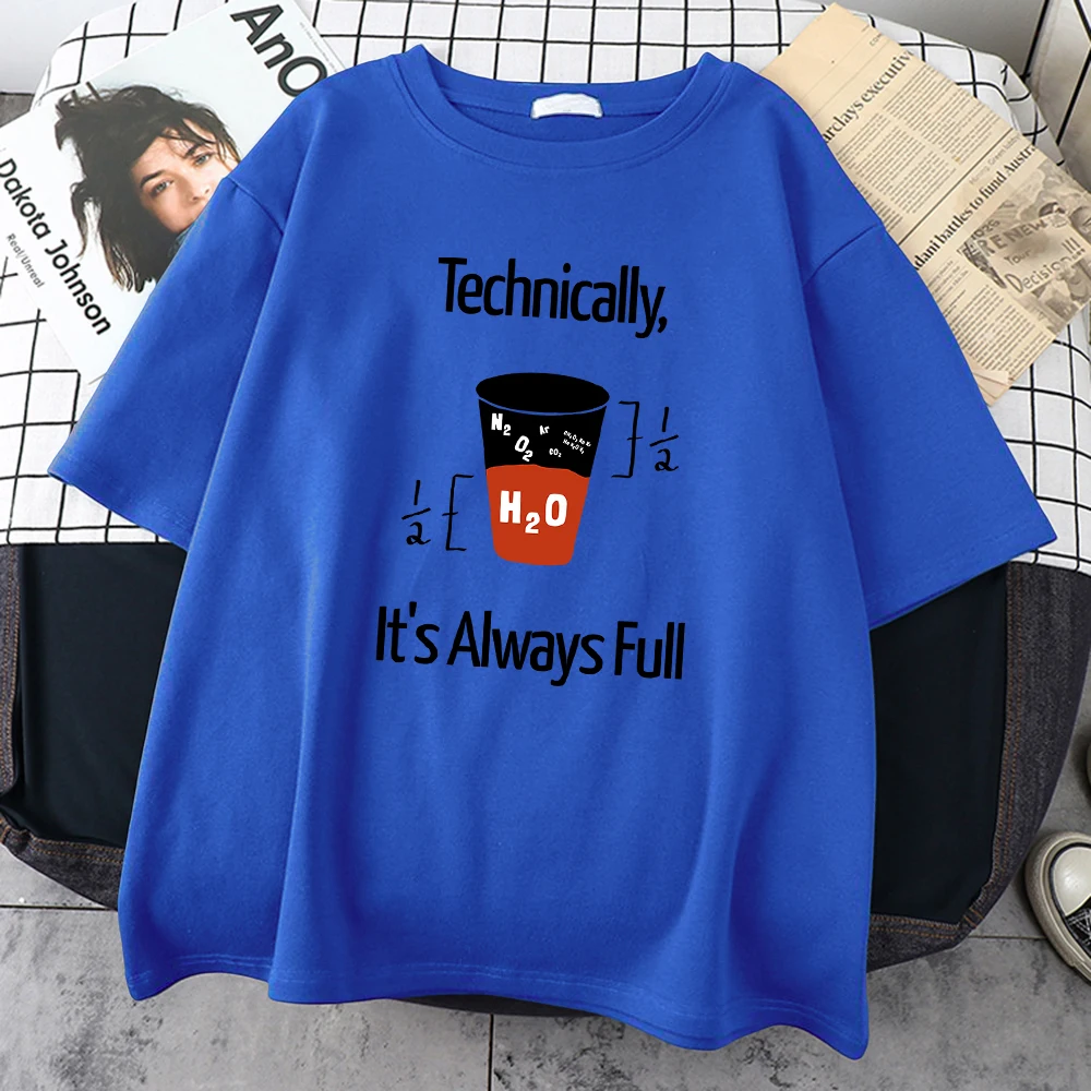 

Technically It'S Always Full Scientific Experiment Cotton Mens T-Shirts Essential Tee Tops Casual Streett-Shirts Loose T-Shirts