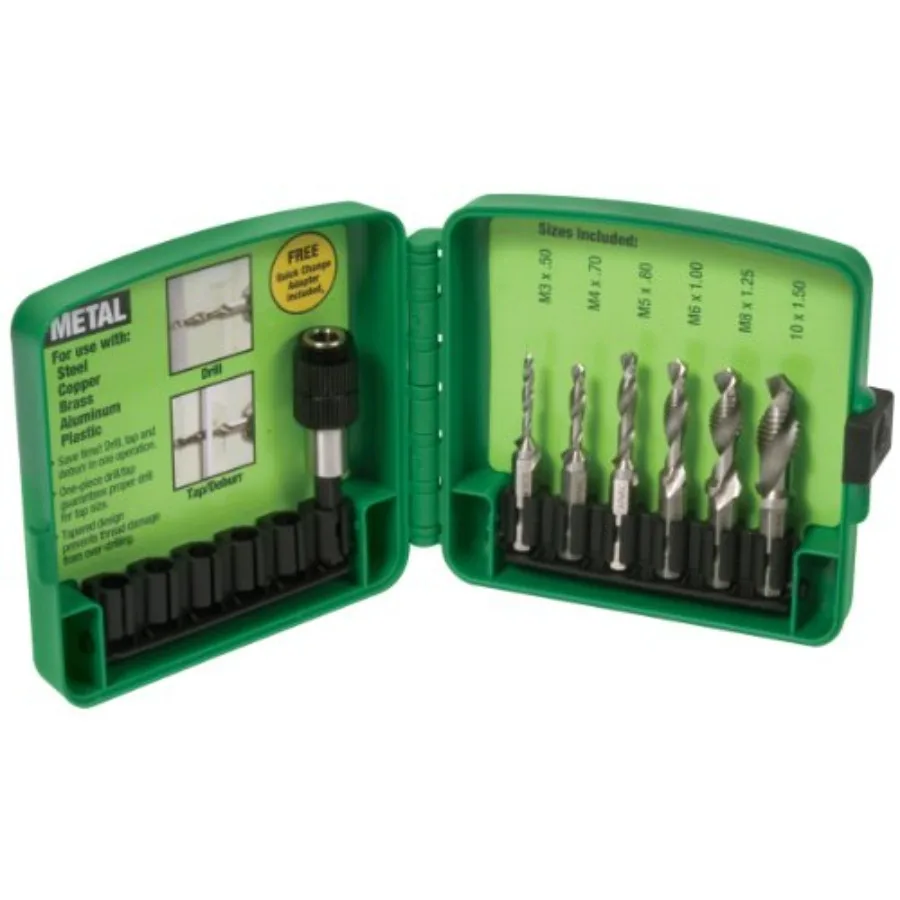 

DTAPKITM Drill/Tap/Countersink Set, Metric, 6 Pc, M3 - M10