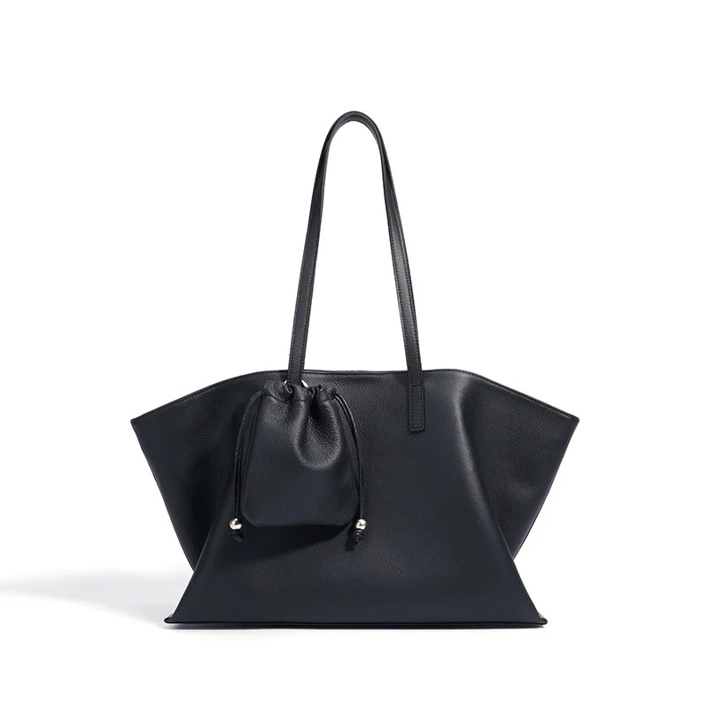 Spring/Summer New Arrival Top-grain Cowhide Luxury High Quality Women Handbag Fashion Simple Large-capacity Ladies Tote Bag