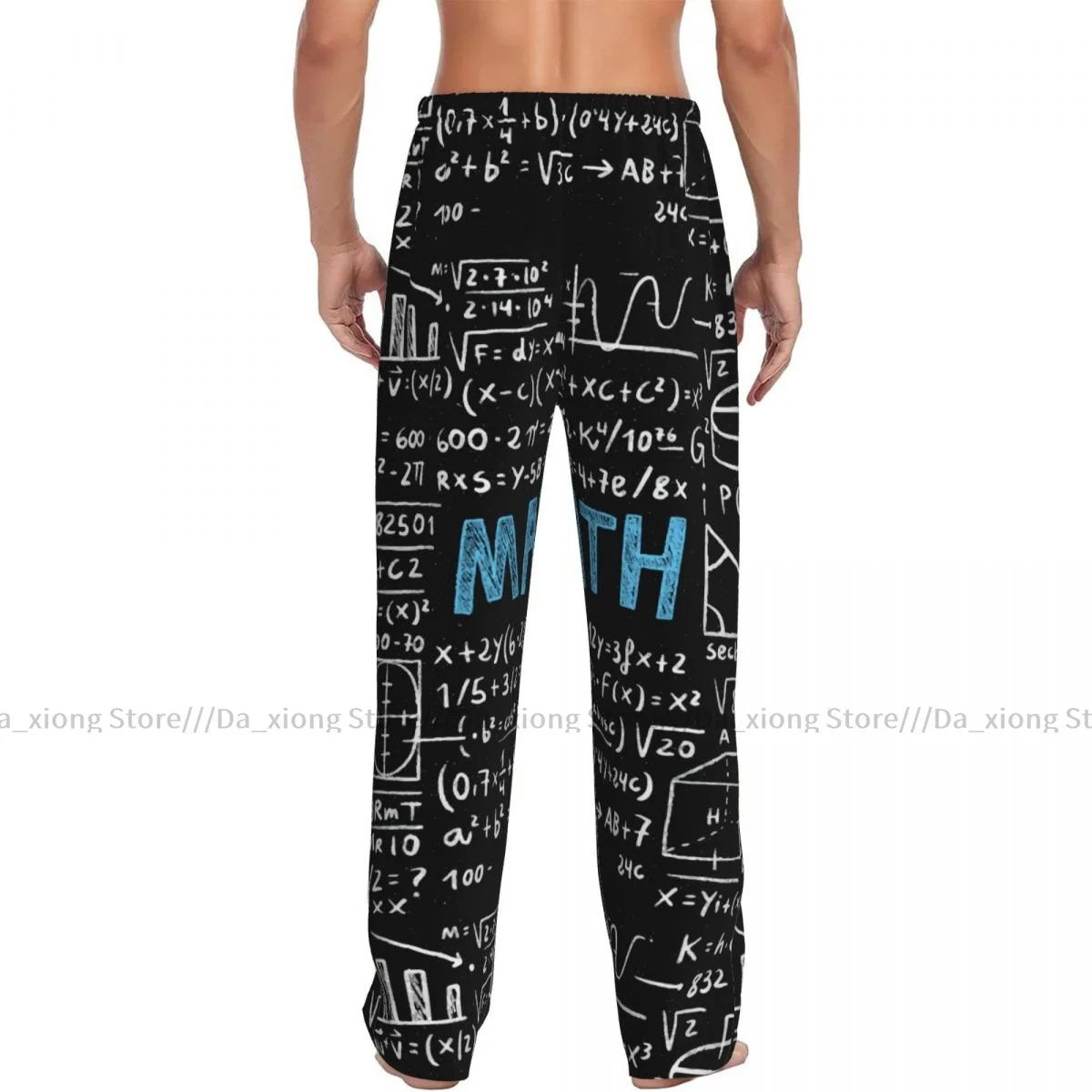 Men Sleep Bottoms Male Lounge Trousers Men's Math Background Pajama Pants