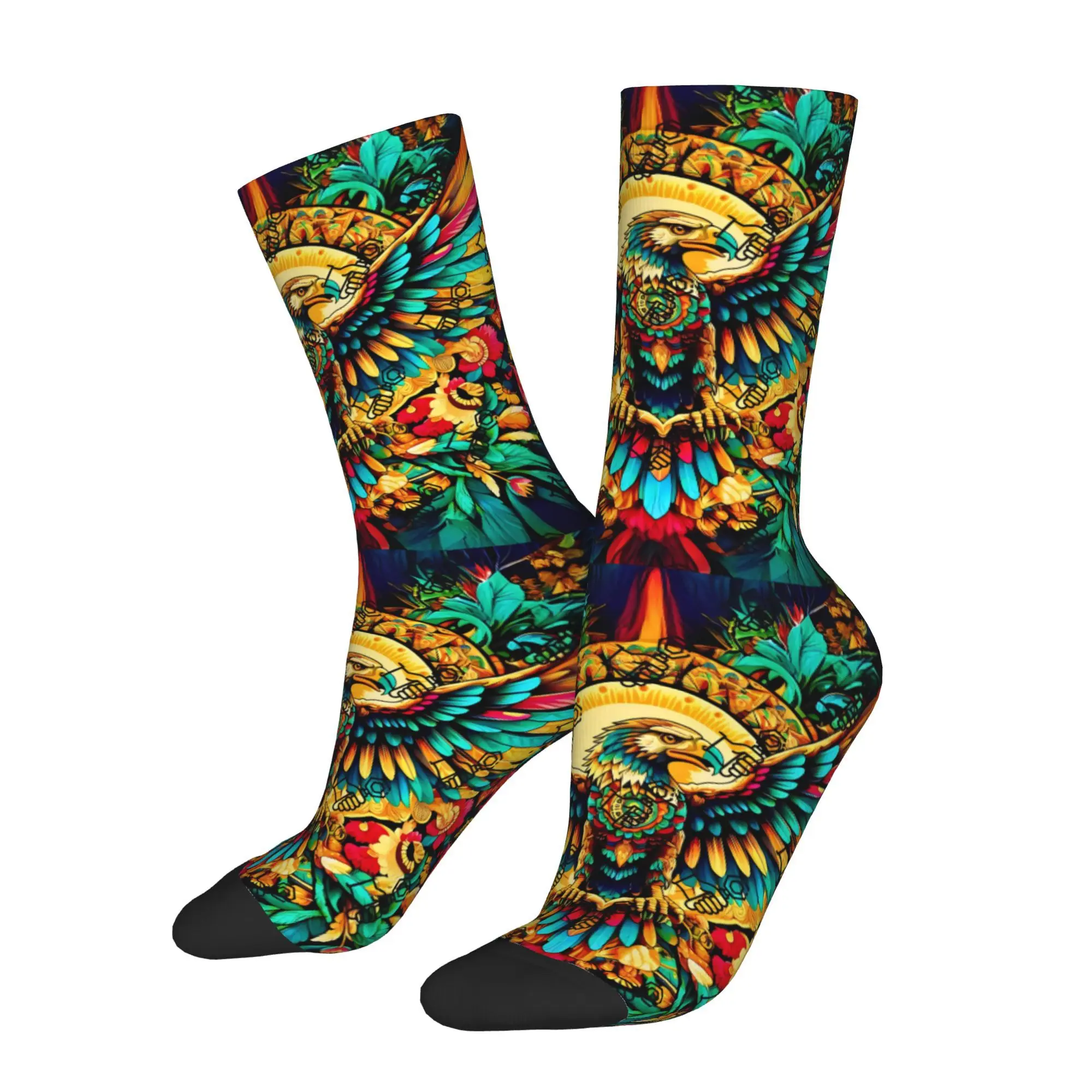 

Mexican Flag Eagle Sock Printed Man Polyester Fashion