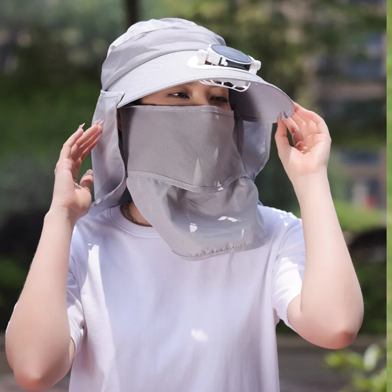 Hat With Solar Energy Fan Doing Agricultural Work Charging Fan Sun Hats Women Summer Shading Fishing Cap Greenhouse Tea Picking