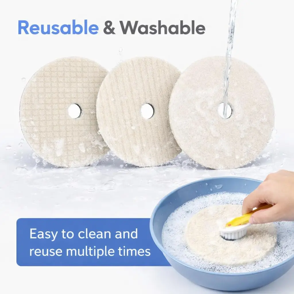 3-teiliges 5/6 Zoll Woll-Polierpads-Set, Woll-Schneid- und Polierpad-Kit für DA-Poliermaschine, fusselfreie Lackkorrekturpads – Detail 5