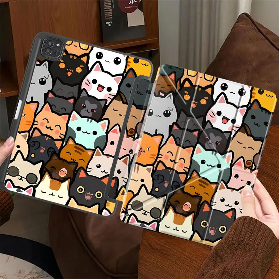 

Милый чехол-подставка для планшетов iPad Air 4/5, M3/M2/M4, 11 дюймов, Pro 2025, Pro 11-го/10-го/9-го/8-го/7-го поколений, 12.9 дюймов, Mini 6/7