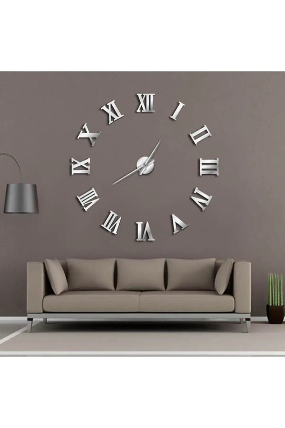 Plexiglass Belly Wall Clock Large 3d Roman Digit Wall Clock (silver)