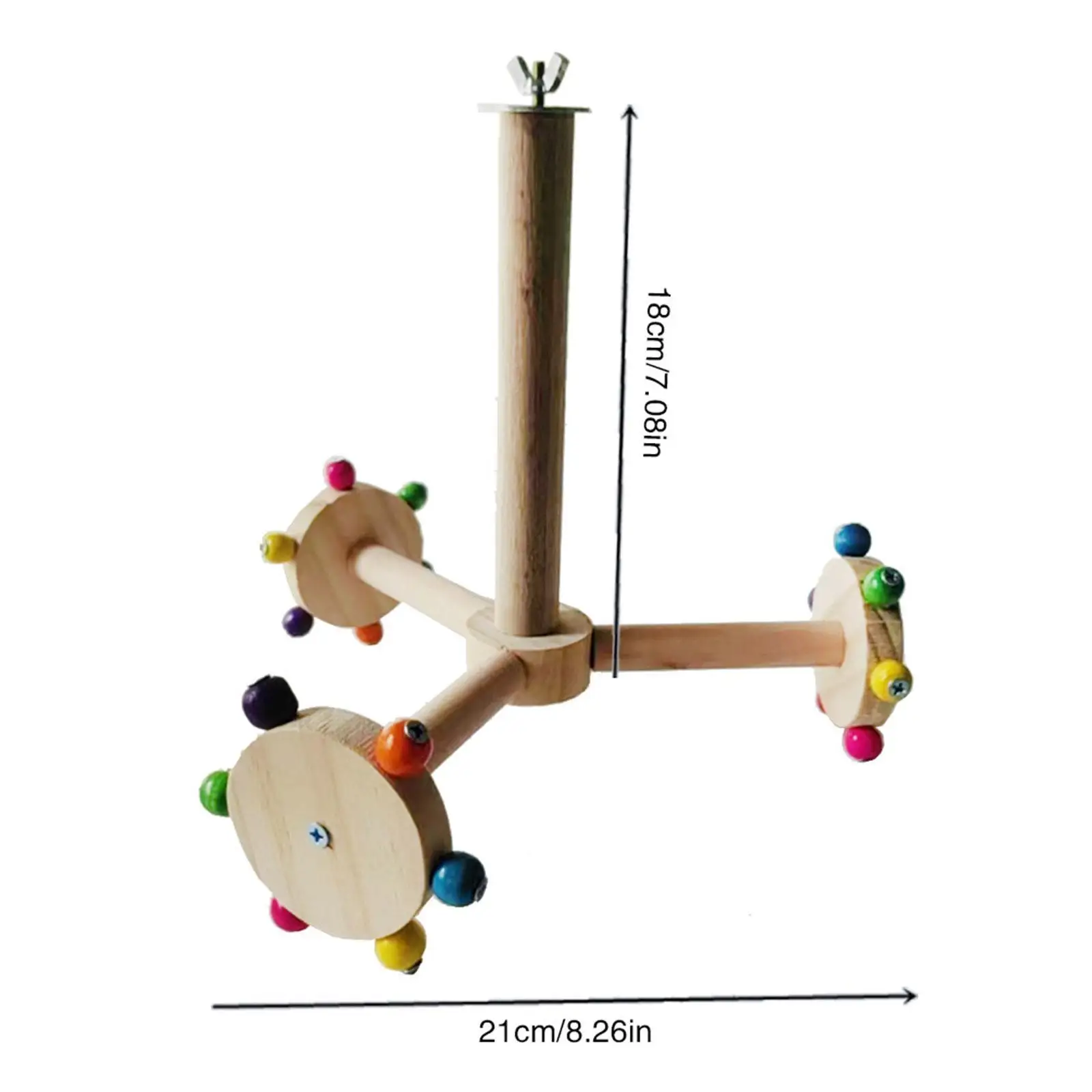 Obrotowa grzęda dla ptaków Drewniana zabawka z kółkiem dla papug, artykuły dla zwierząt, akcesoria do klatek dla ptaków dla papug i papug