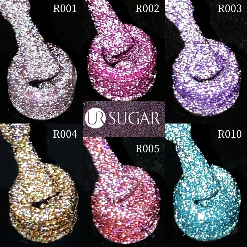 UR SUGAR 7.5ml Reflective Glitter Gel Nail Polish Colorful Sparkling Sequins Soak Off UV LED Varnish Nail Art Decoration