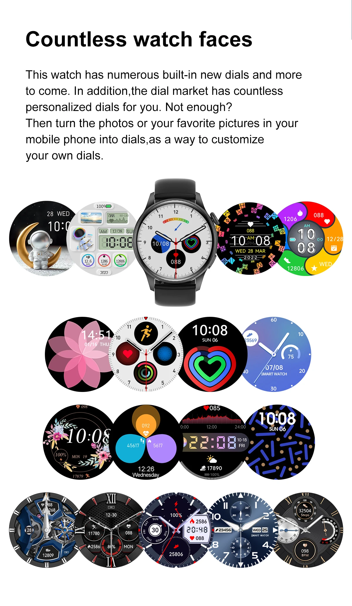 2023 SITOPWEAR Fashion Smartwatch uomo donna Smart Watch Bluetooth chiama ossigeno nel sangue cardiofrequenzimetro Sport orologi impermeabili