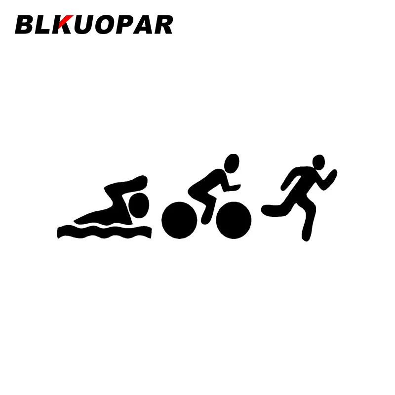 

BLKUOPAR Swimming Cycling And Running Iron Man Car Stickers Sport Decals Creative Silhouette Laptop Surfboard Accessories