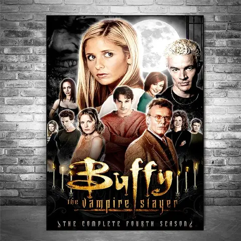 Buffy the Vampire Slayer klassisk TV-serie-poster vintage kanvasmålning väggkonst bilder för vardagsrumsinredning 8 best sales två gånger affisch - №5