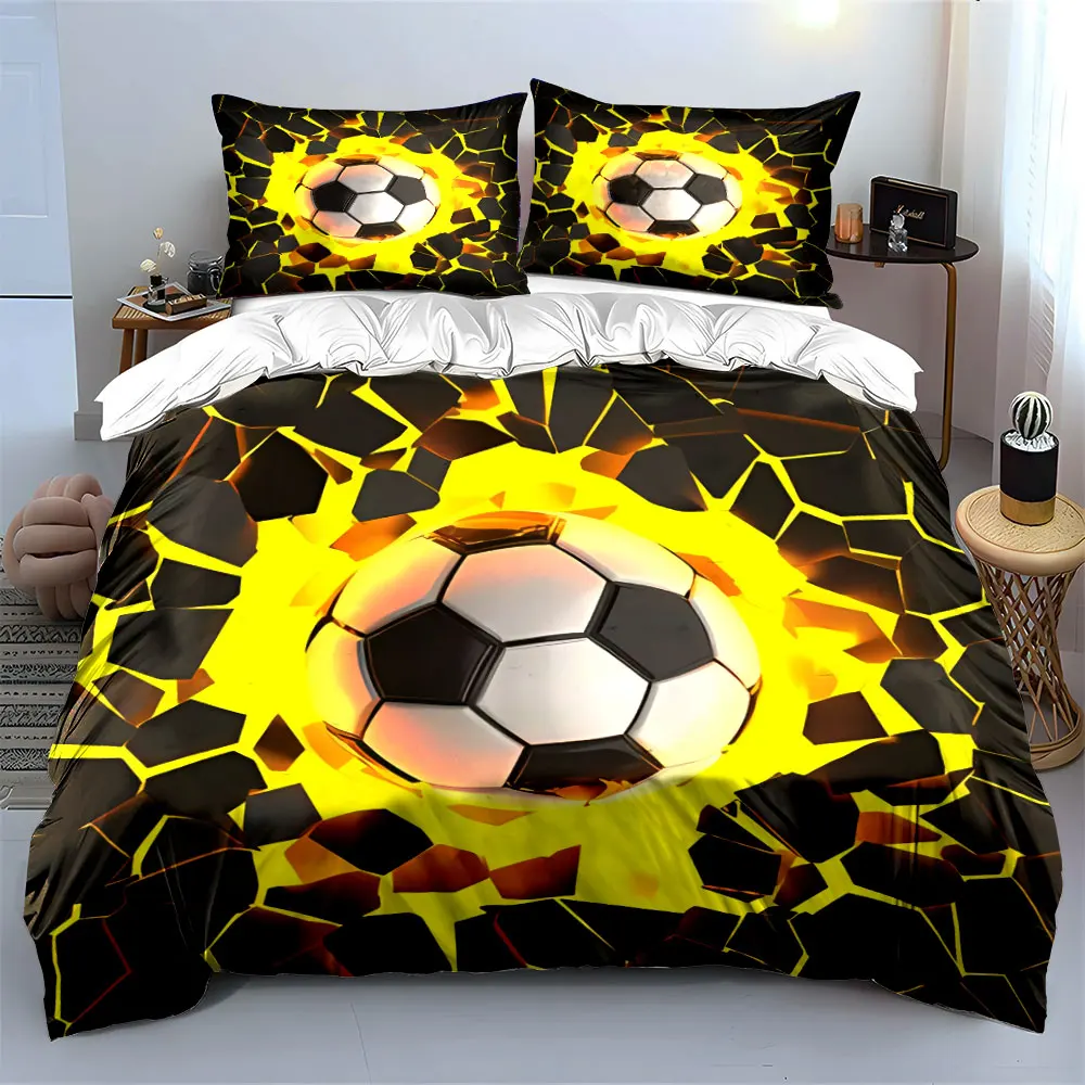 

"Soccer Themed 3-Piece Set" Multiple sizes kid's and adults' bedroom Exquisite 3PC bedding set, gift