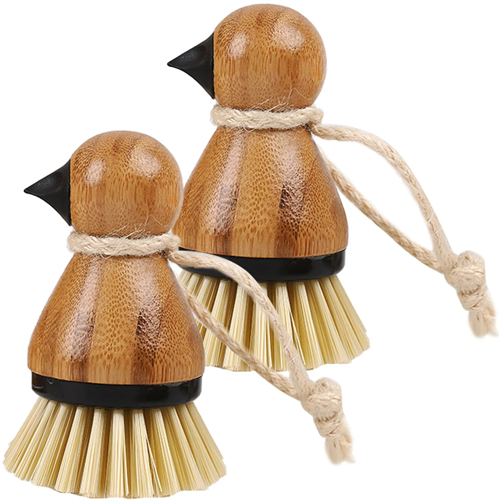 

2pcs Bird Mouth Dishwashing Brush Sturdy Bristles Non Scratch Perfect for Dishes Cast Iron Pans Kitchen Supplies Multi Function