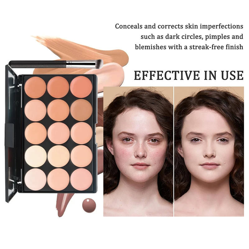 لوحة خافي عيوب البشرة بتغطية كاملة مقاومة للماء لندبات الوشم، كريم أساس طبيعي لجميع أنواع ألوان البشرة ومحيط غير لامع
