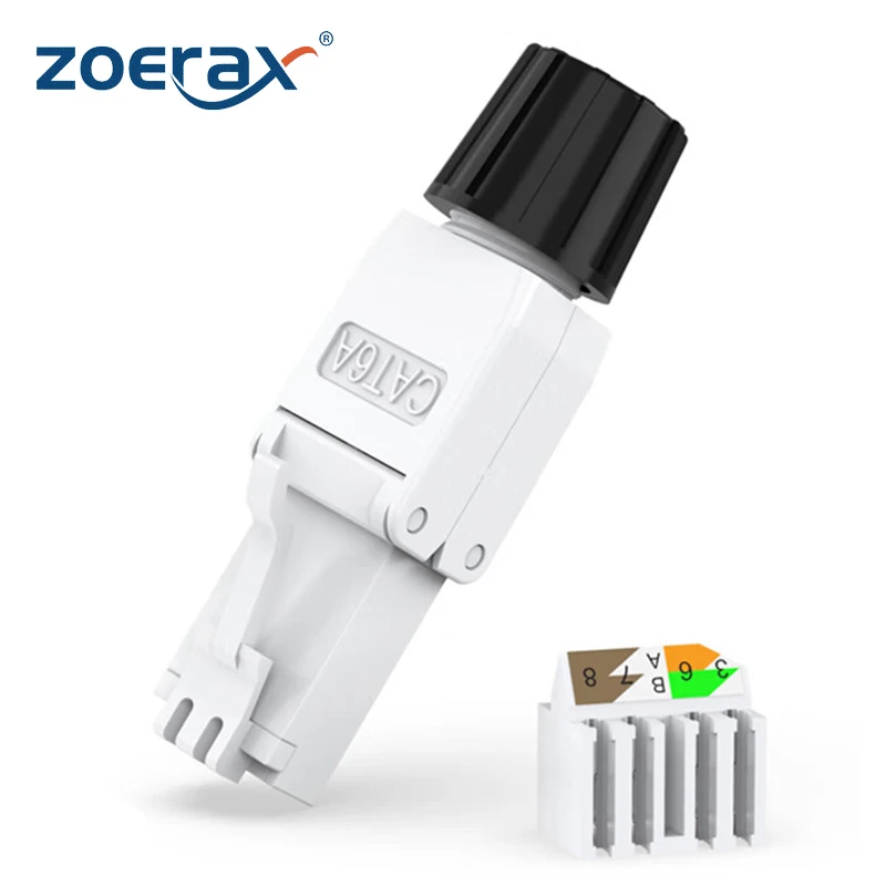 

ZoeRax Tool Free RJ45 Connectors for CAT8/CAT7/CAT6A CAT6/CAT5e/CAT5, Punch Down Type Ethernet Cable Male Plugs 1PCS