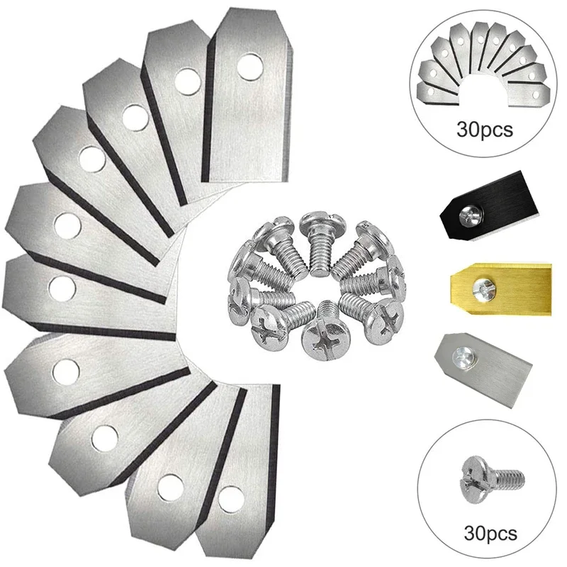 

30PCS Stainless steel Lawn Mower Cutting Blades W/Screw Kit Replacement For Husqvarna Automower/Gardena Robotic Lawnmower Repair