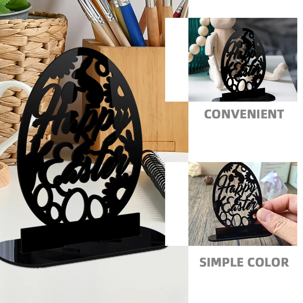 

Table Easter Bunny Egg Easter Acrylic Ornament Sign Centerpiece Party Ornament Desktop Display Acrylic Egg Craft