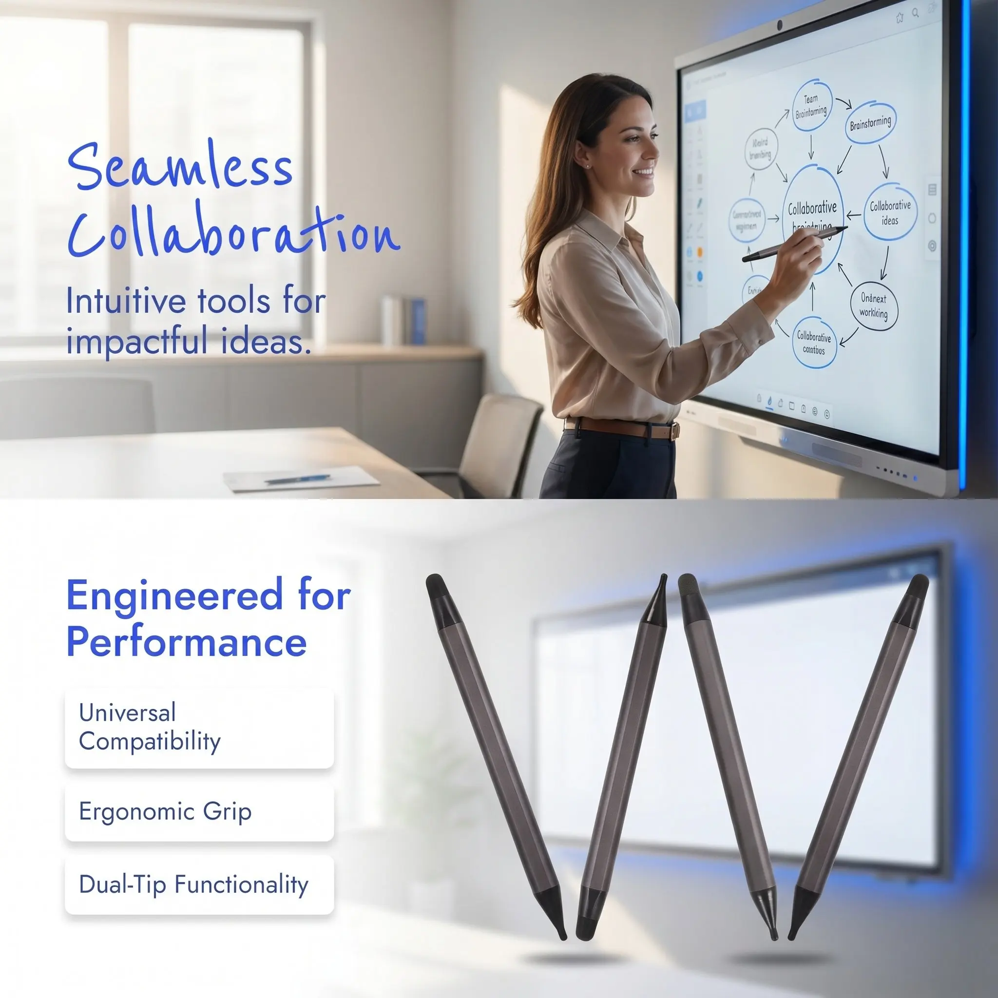 Dual-End Stylus Pen Interactive Display Infrared Touch Screen Stylus Pen For Infrared Whiteboard Multimedia Classroom Conference