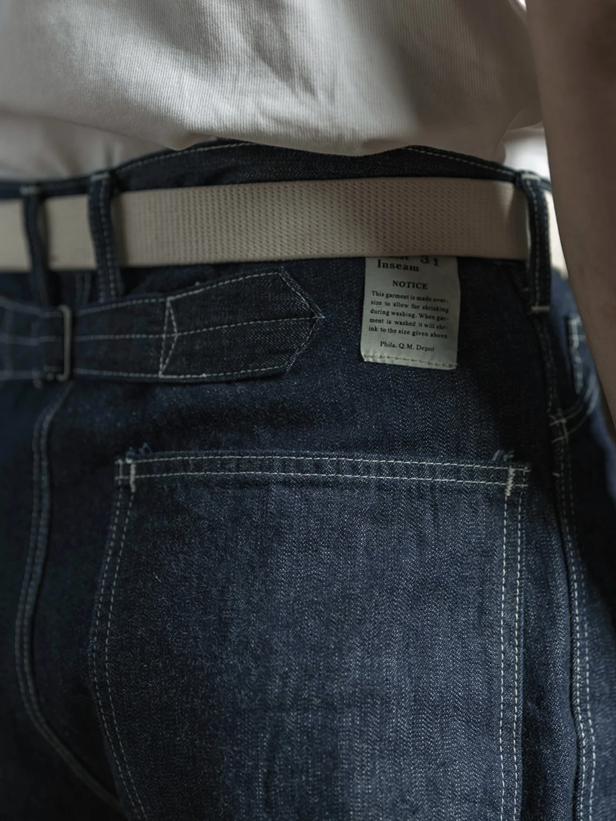 

Red Bronson M35 Utili Work Pants 0oz Original Red Ear Denim Conservation T High Waist Straight Leg Loose Fit Jeans
