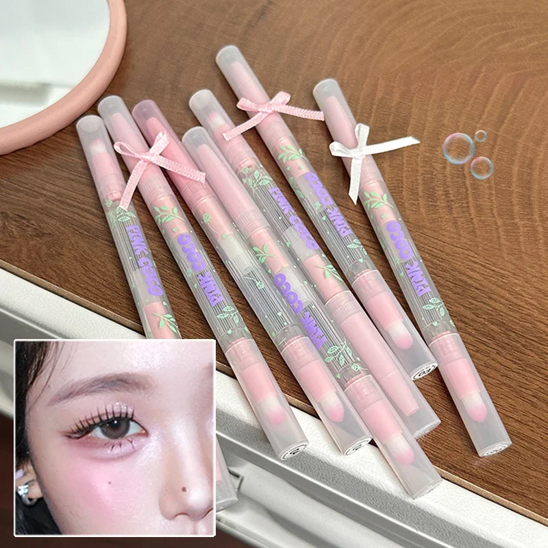 더블 엔드 라잉 누에 아이 라이너 펜슬 글리터 매트 브라이트닝 아이 섀도우 스무스 속건성 눈꺼풀 펜 한국 메이크업