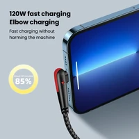 Câble USB 120W vers Type-C Coude 90 Résistant pour Téléphone Portable, Charge Rapide, Huawei Mate 40 30 Xiaomi Samsung 2