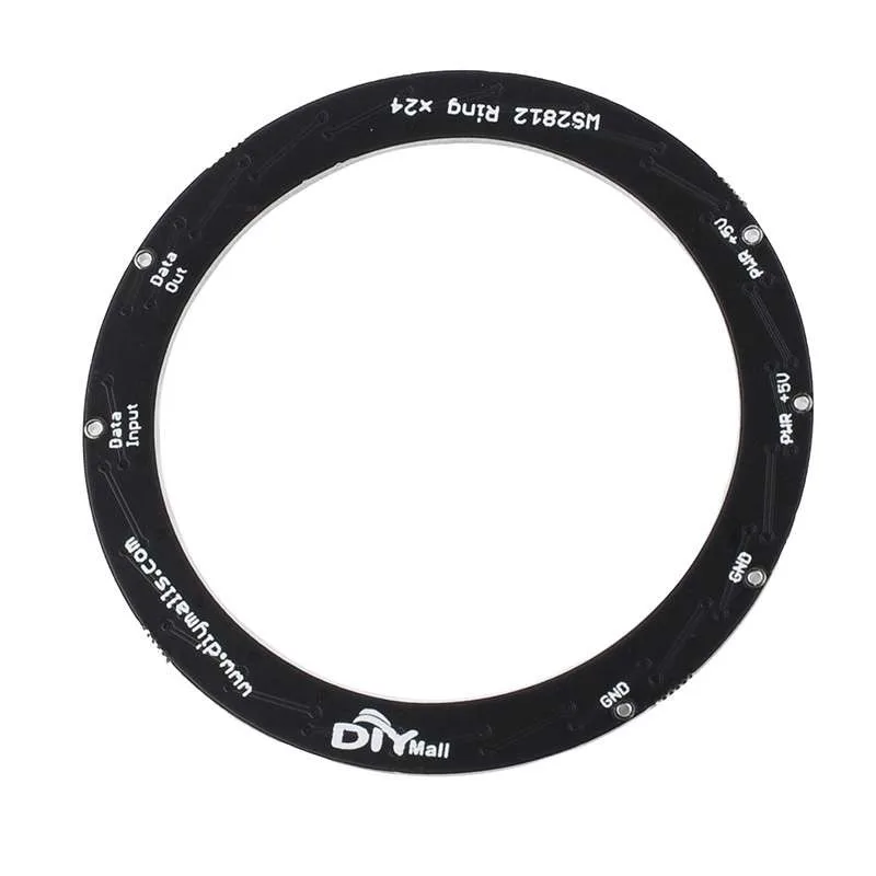 WS2812B 5050 RGB LED Ring 24-Bit Programmable Light with Integrated Drivers for Arduino/Raspberry Pi DIY Projects