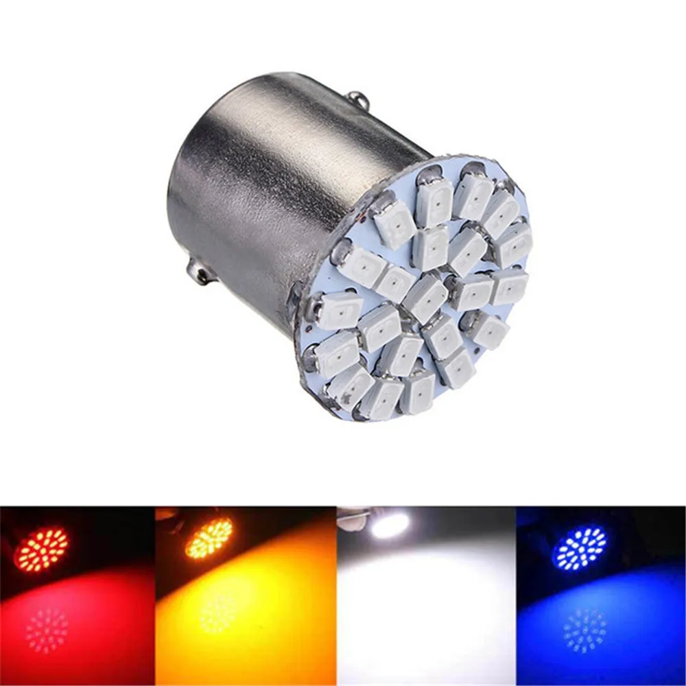 

200PCS Car 1156 LED BAY15D 3014 Chip 22SMD WTS wholesale Auto LED signal lamp Brake Lights White tail stop led bulb red DC12V