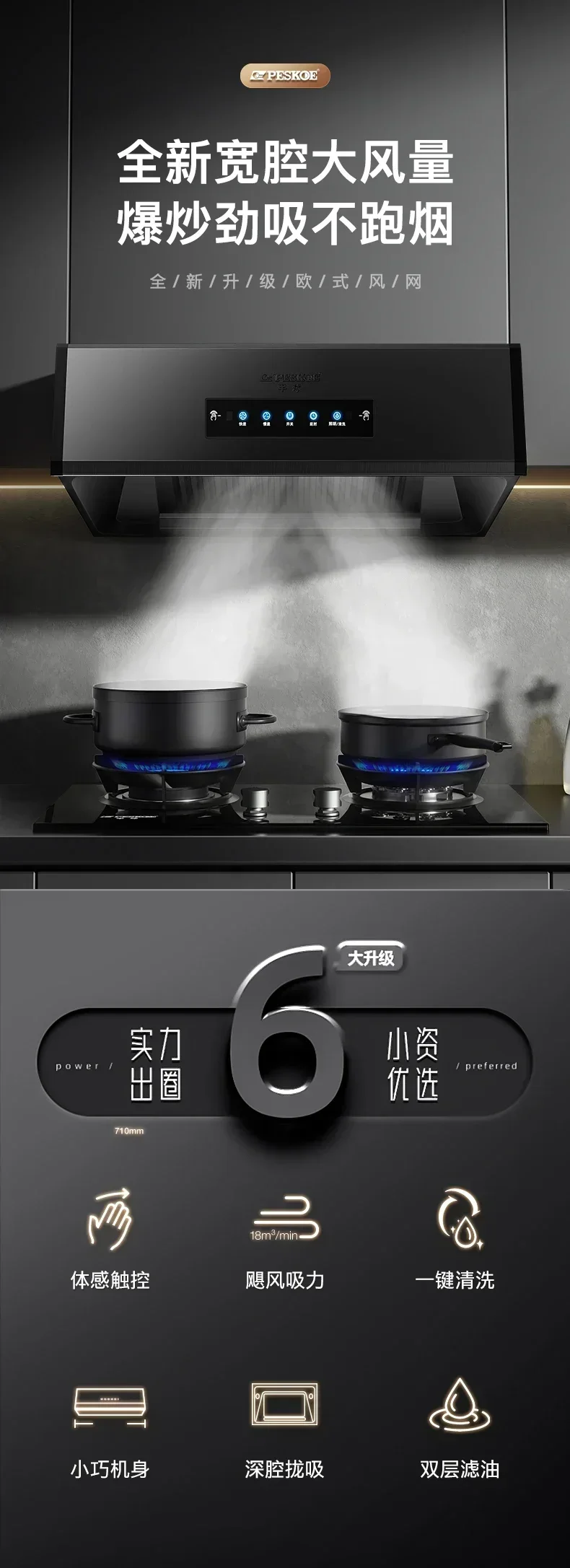 Большая вытяжка в китайском стиле, маленькая старомодная вытяжка для аренды, дома, кухни, съемная бытовая простая верхняя всасывание