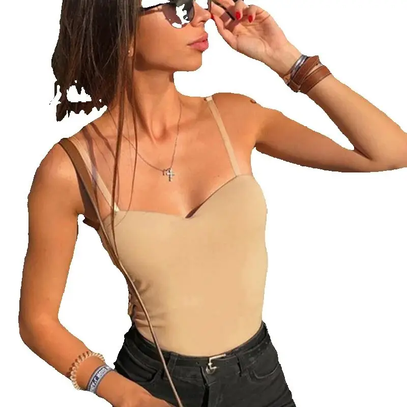 

women solid color sexy bodysuit push up sleeveless bodycon body suit summer fashion streetwear outfits body Bodysuit