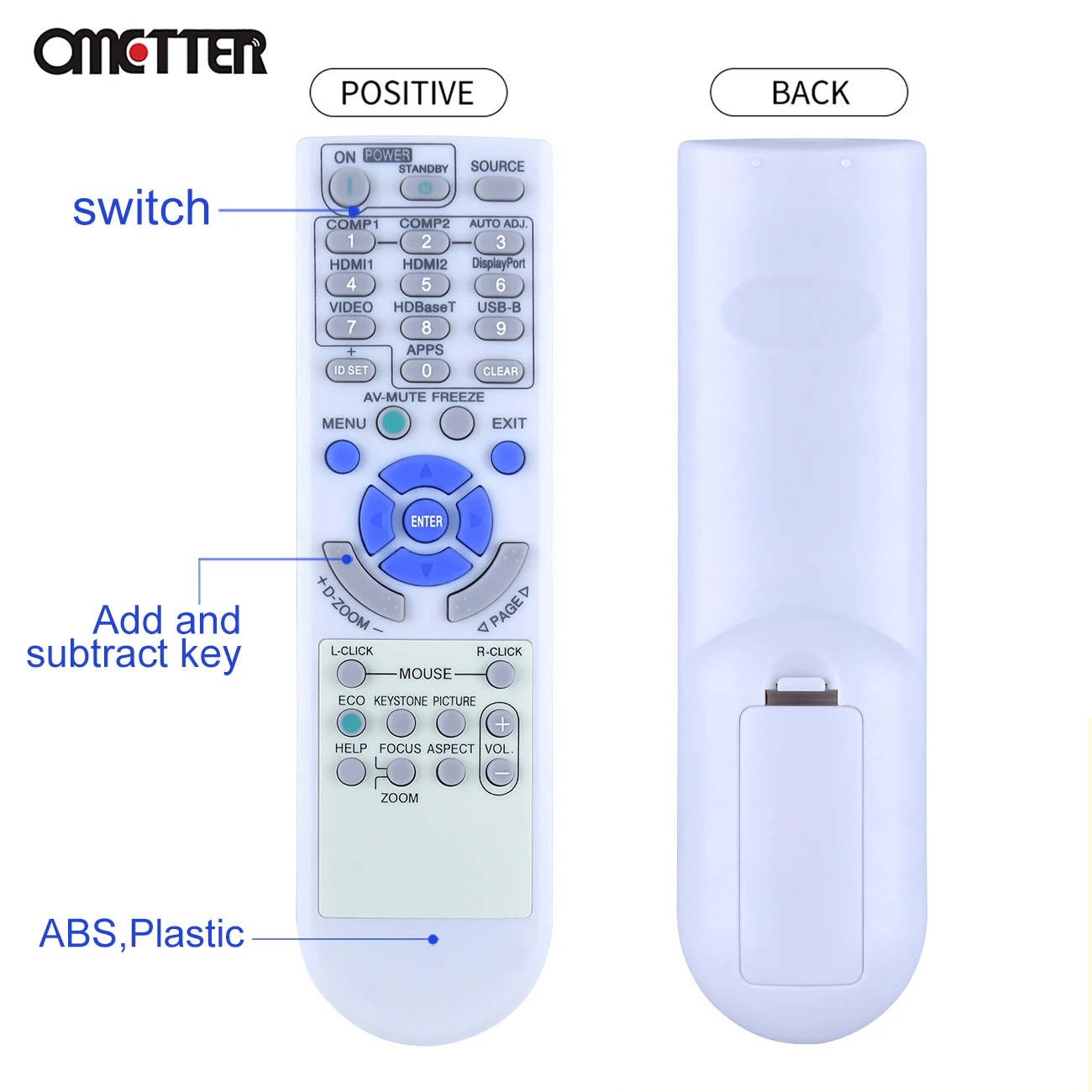 Mando a distancia para proyector NEC RD472E, P452H, P452W, P474U, P474W, P502H, P554U, RD-472E