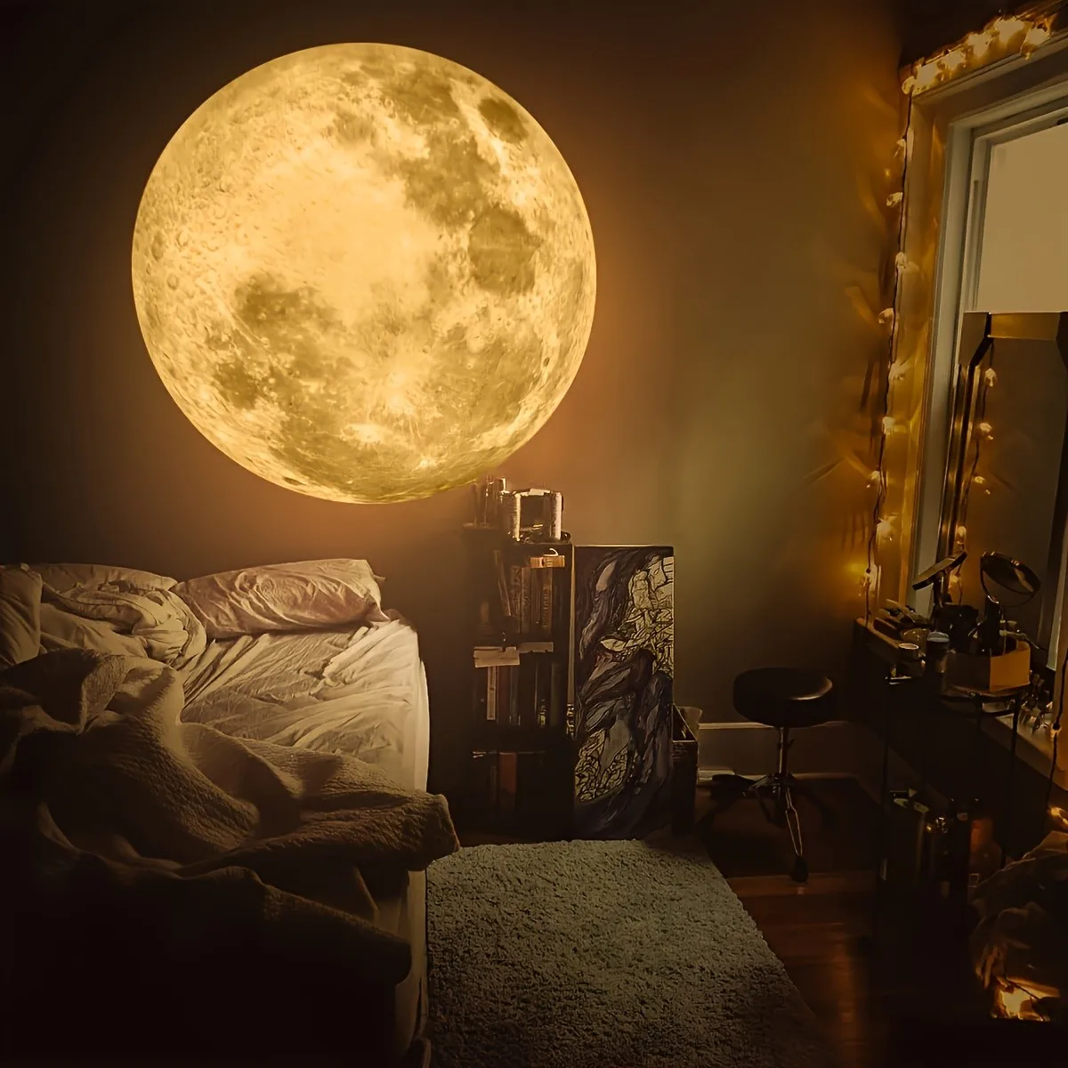 Starry Sky Projection Light USB Powered 360 ° Rotating Bedroom Ceiling Decorative Light Proposal Background Atmosphere Light
