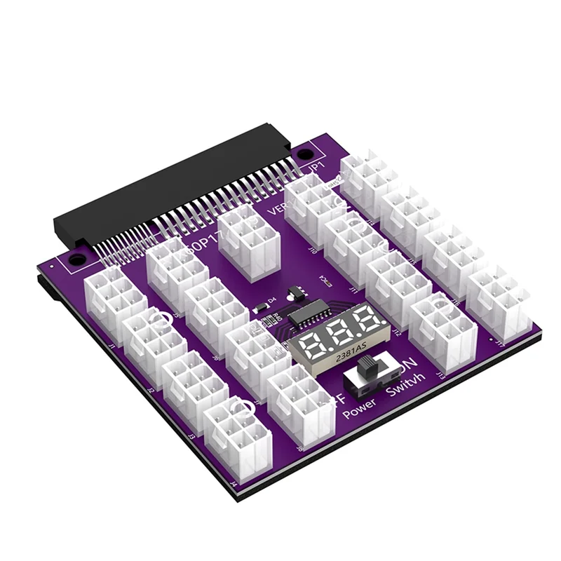 

ATX 17 X 6Pin Power Supply Breakout Board Adapter Converter 12V for Ethereum BTC Mining