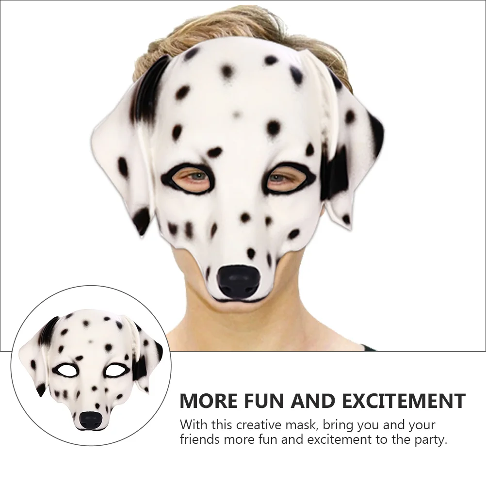 Dalmatians Mask Animal Photo Prop Stage Performance Funny Spotty Dog Cosplay Prom Creative