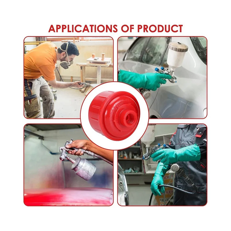 

10 Piece Spray Tool Filter 58X68mm Mini Air-Water Filter Red Plastic Waterproof Plastic Filter Ball High-Flow Tool Filter