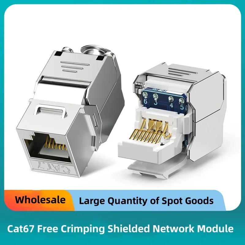 Cat6a Cat7 Cat8 Cat6 Keystone Jack STP RJ45 Plugs Tool-Less Type Zinc Alloy Module Cat 6 Network Adapter RJ 45 Connector Coupler