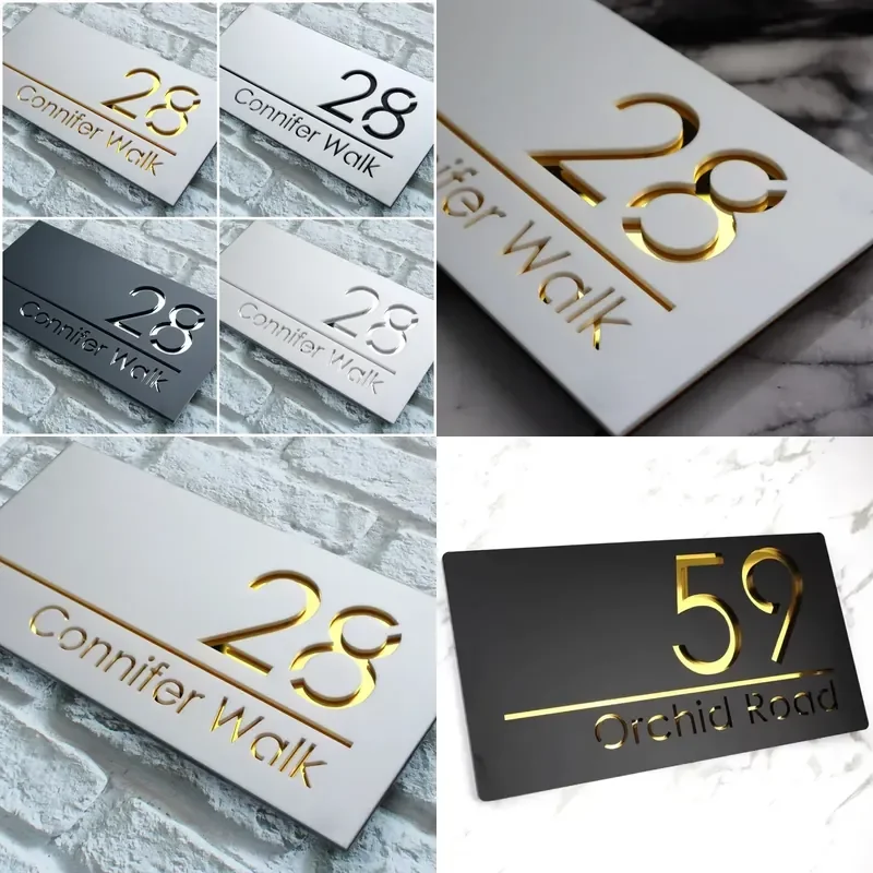 Modern Nordic Acrylic House Number Sign - Custom Laser Cut Outdoor Address Plaque, Personalized Home Decor & Housewarming Gift