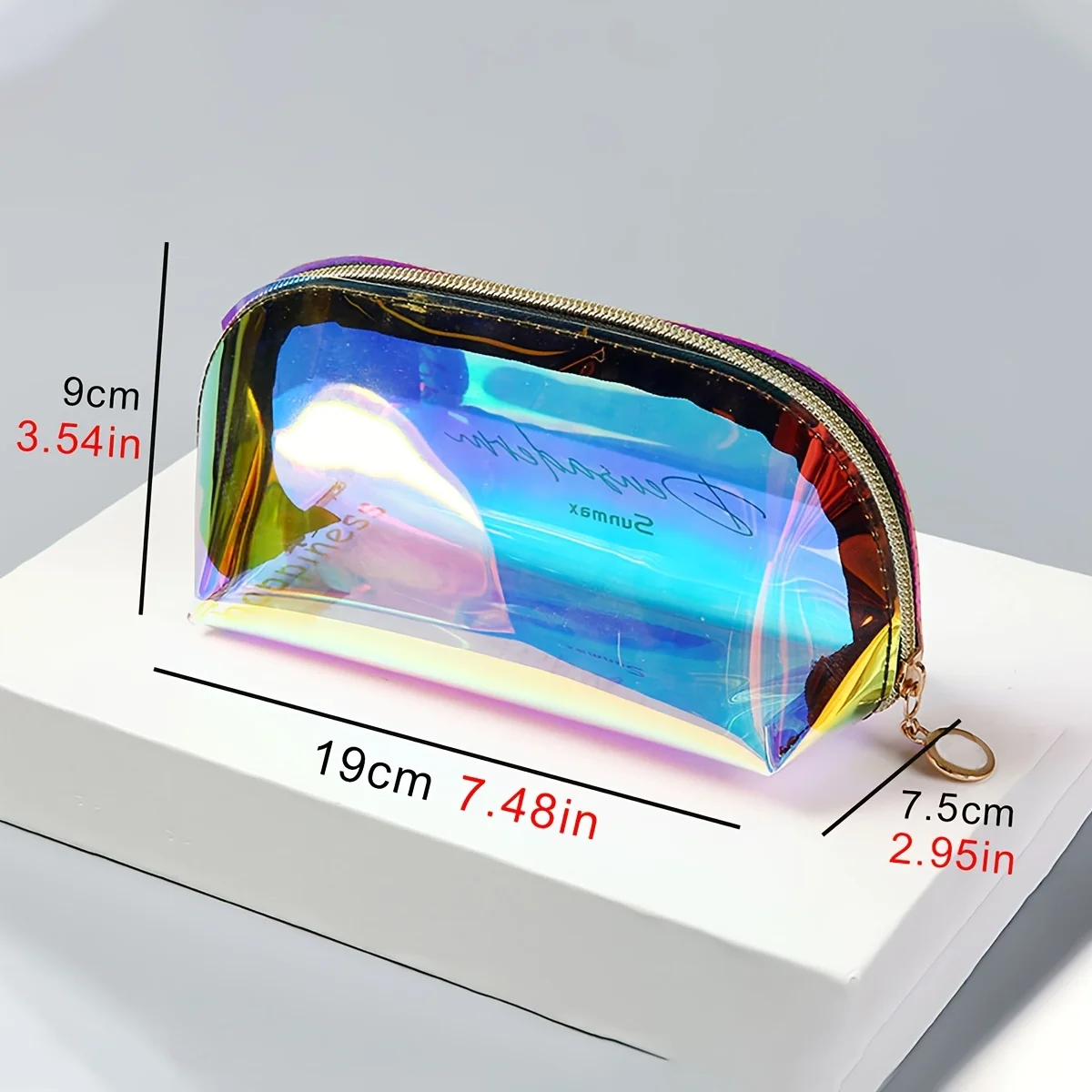 1pc Custom Name Laser Style Pencil Case, Stationery And Cosmetics Organizer, Iridescent Storage Bag, Gift for Friends And Family