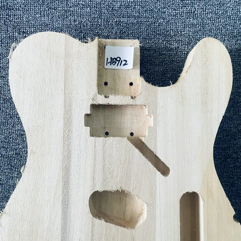 HB912 Tele Electric Guitar DIY Replace Parts Unfinished TL Guitar Body in Solid Basswood Wrong Trepanning for Decorations